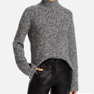 Theory Karenia Womens Cashmere Marled Funnel-Neck Sweater